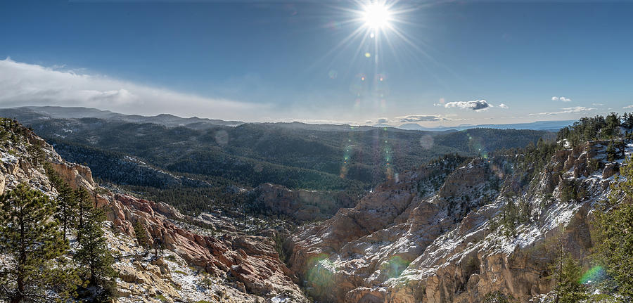 Hdr Photograph - Snowy Pano on The Burr Trail by Bruno Doddoli