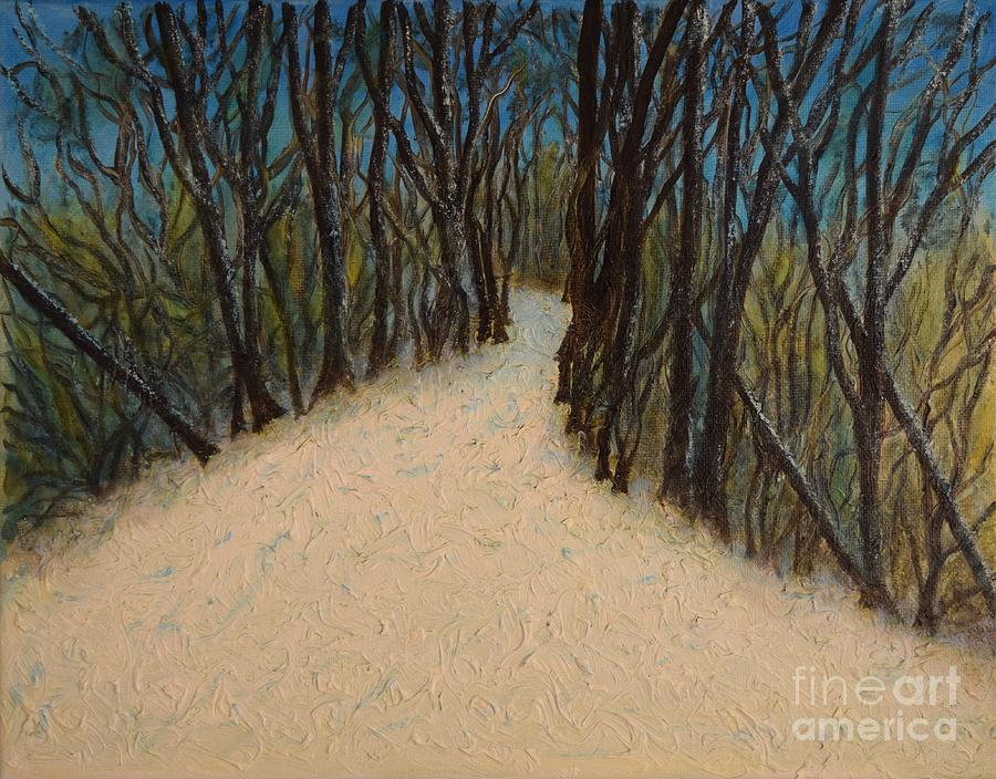 Snowy Path Painting by Barrie Stark