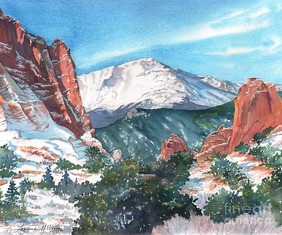 Winter Painting - Snowy Peak by Lorraine Watry