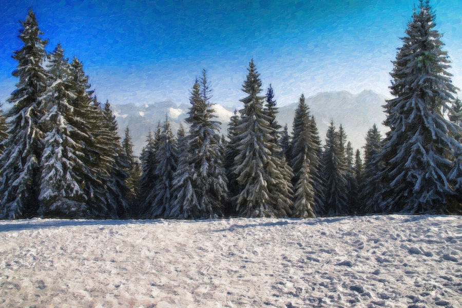 Snowy Pines - POL970909 Painting by Dean Wittle