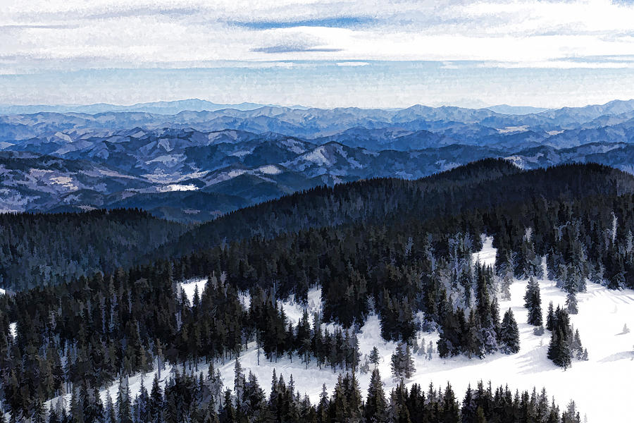 Snowy Ridges - Impressions of Mountains Digital Art by Georgia Mizuleva