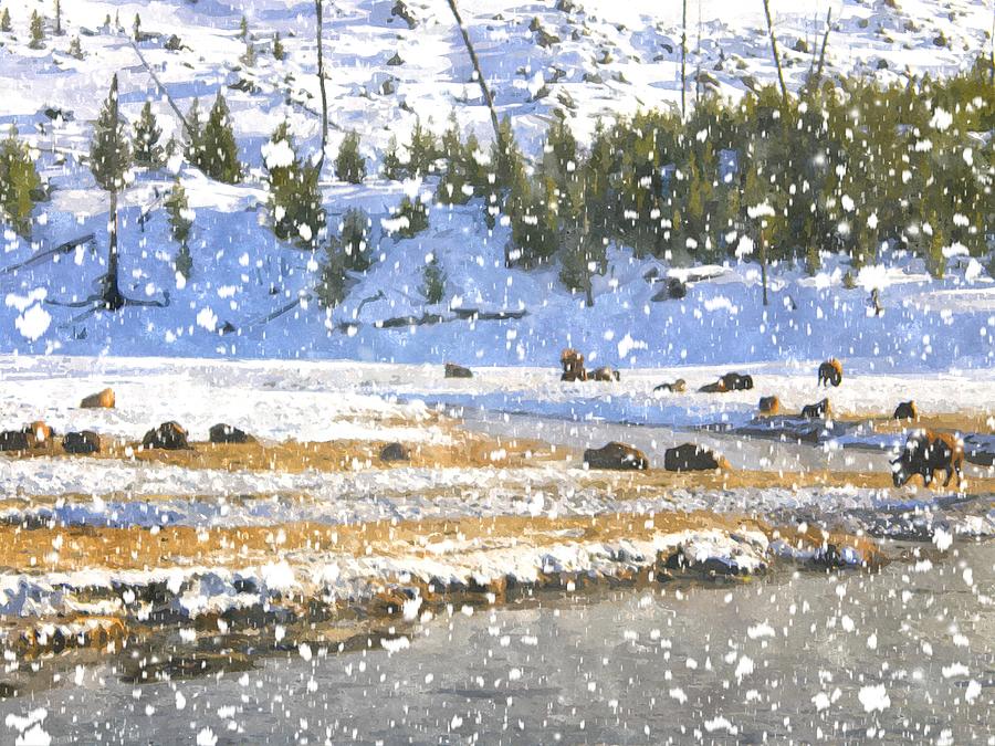 Yellowstone National Park Photograph - Snowy River by Image Takers Photography LLC - Carol Haddon