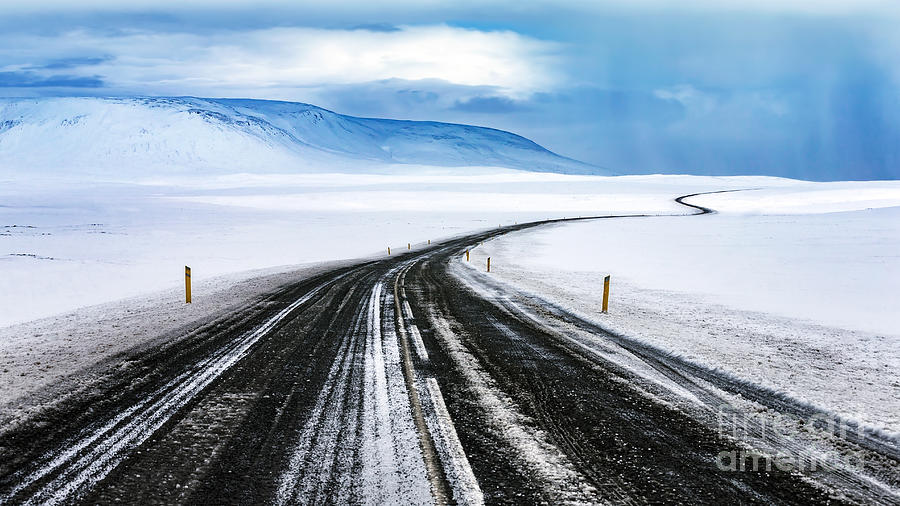 Snowy road Photograph by Anna Om
