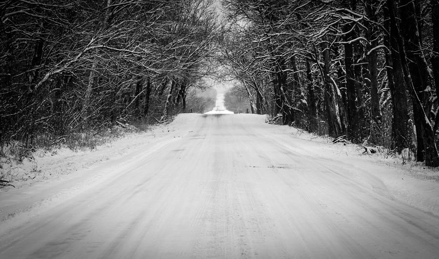 Snowy Road in Oklahoma Photograph by Hillis Creative