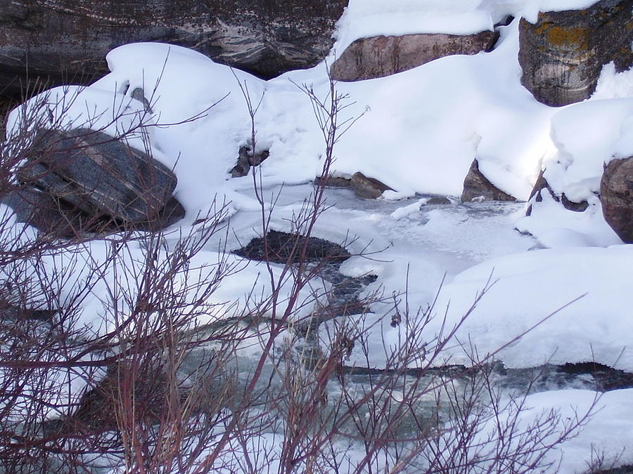 Snowy Rocks And River Photograph By Yvette Pichette