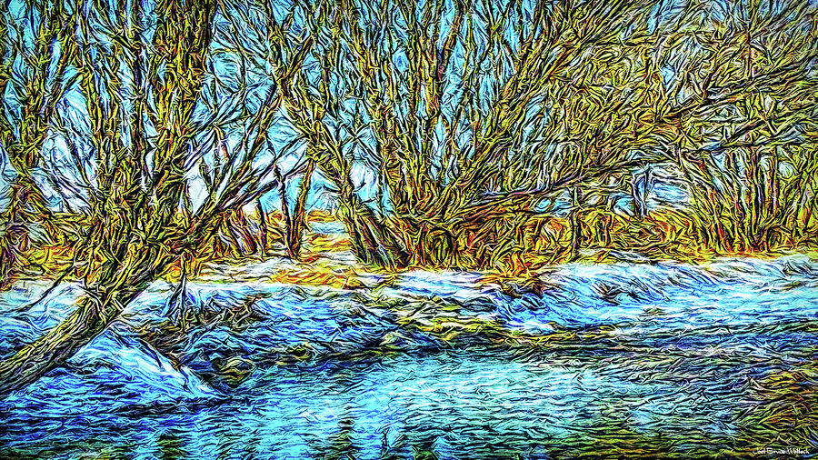 Snowy Stream Journey Digital Art by Joel Bruce Wallach