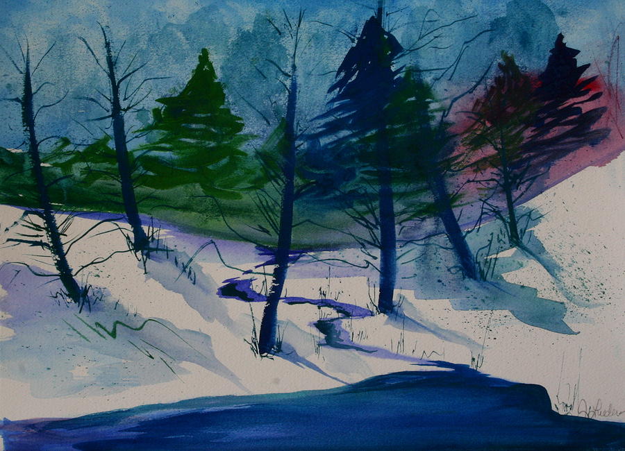 Snowy Study Painting by Julie Lueders 