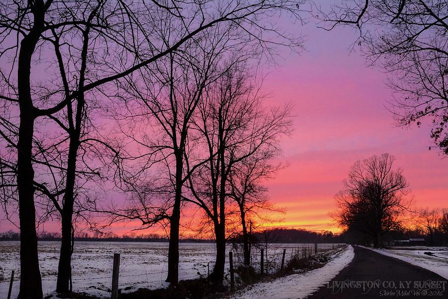 Snowy Sunset Photograph by Shirlee Mikel Vos - Fine Art America