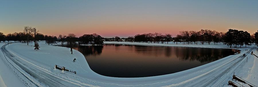 Byrd Park Photograph - Snowy Swan Lake by Tredegar DroneWorks Byrd Park Photograph - Snowy Swan Lake by Tredegar DroneWorks
