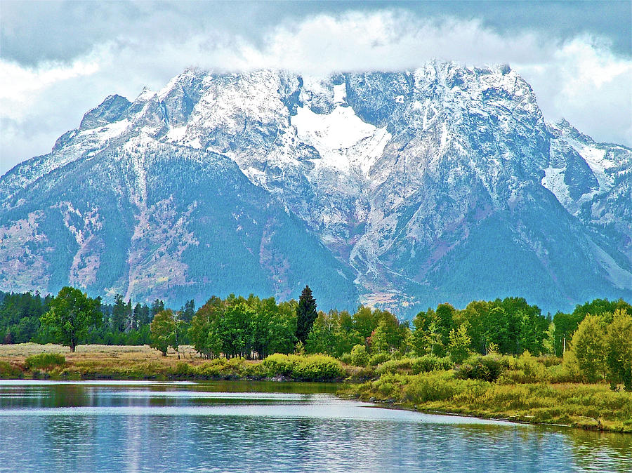 Snowy Teton Peaks from Oxbow Bend  in Grand Tetons National Park, Wyoming  Photograph by Ruth Hager