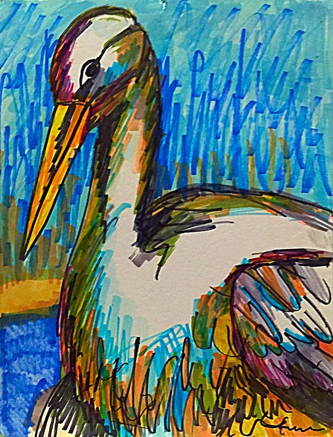 Cody's Critters - Snowy the Egret Drawing by George Frayne - Fine Art ...