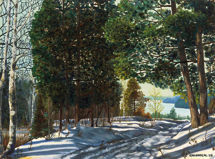 Snowy Trails Painting by Phil Chadwick