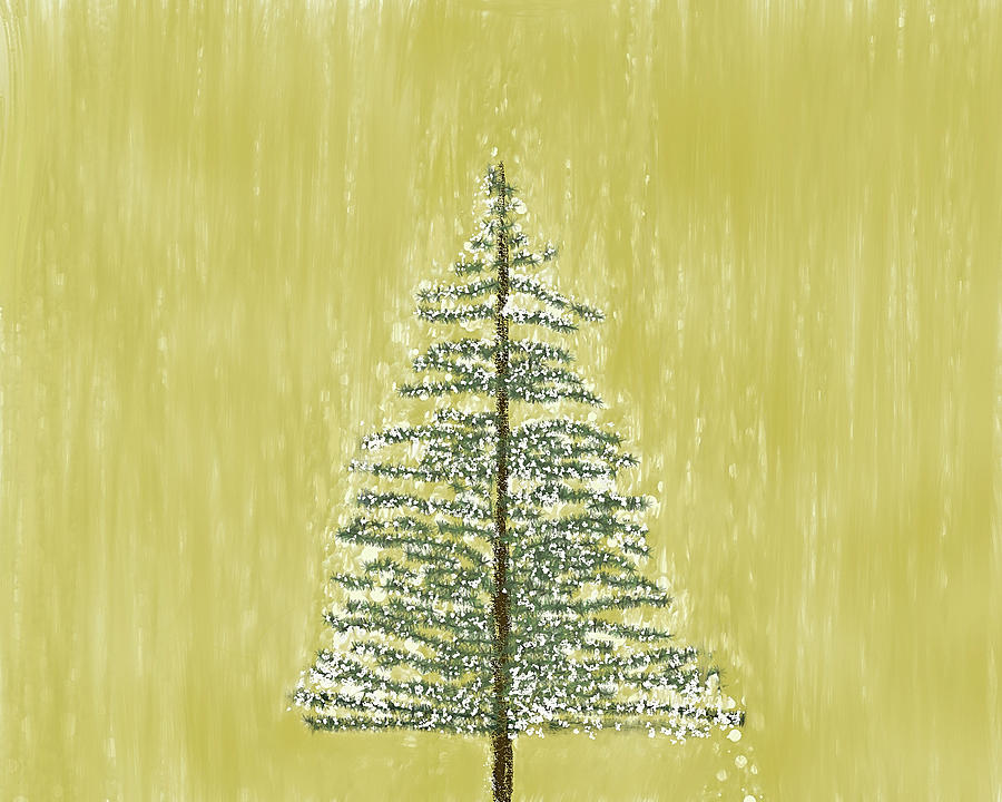Snowy Tree Digital Art by Peggy Blackwell