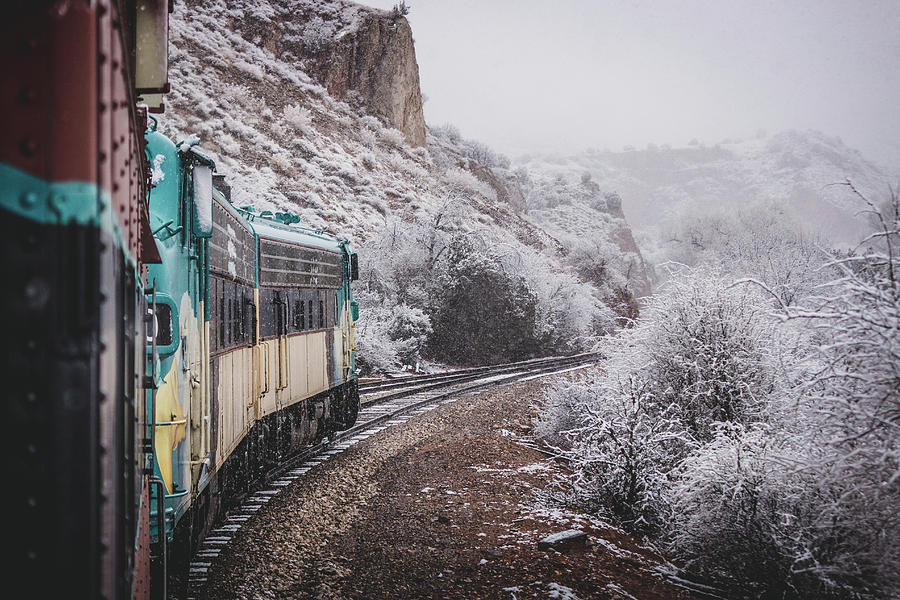 Snowy Verde Canyon Railroad Photograph by Andy Konieczny