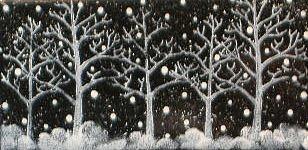 Snowy White Trees Painting by Joyce Kerr