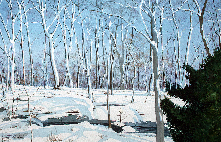 Winter Painting - Snowy Wood by Jim Gerkin