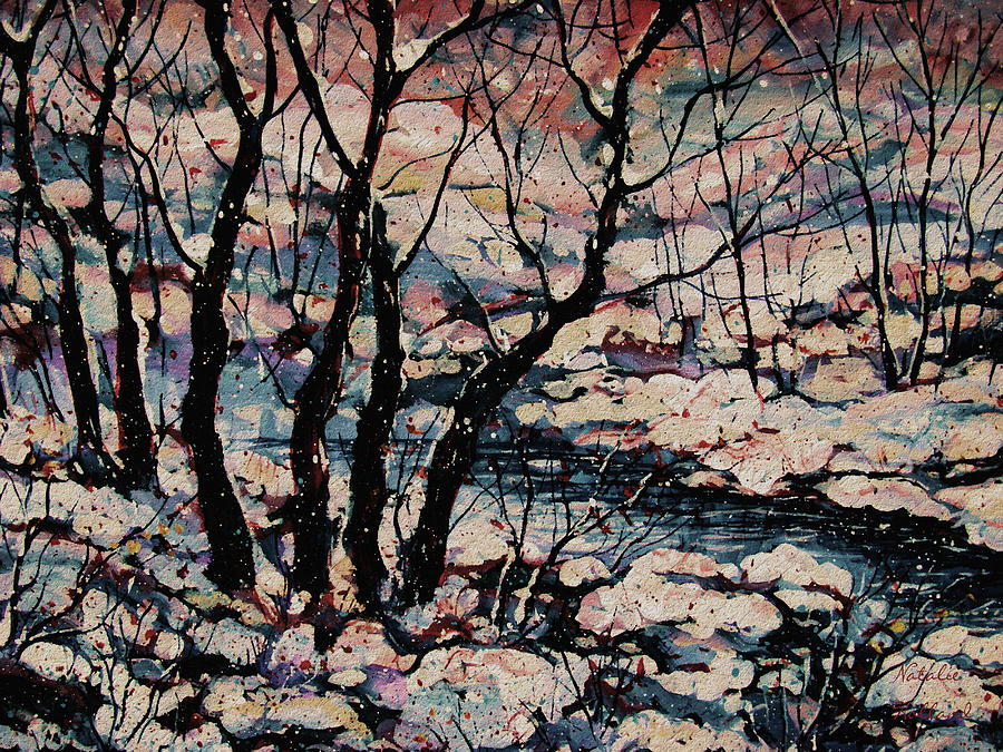 Snowy Woods Painting by Natalie Holland