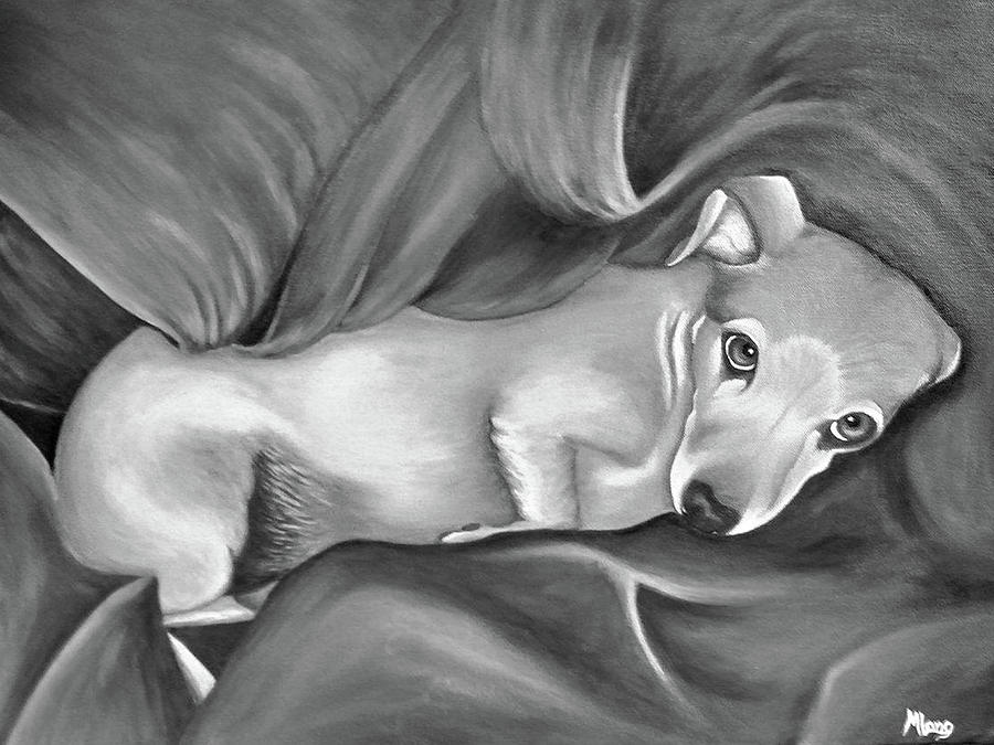 Snug and Cozy bw Painting by Michelle Joseph-Long