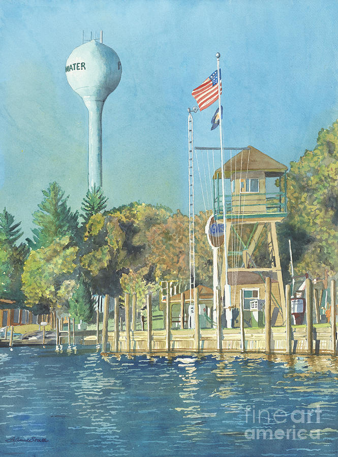 Lake Michigan Painting - Snug Harbor I by LeAnne Sowa