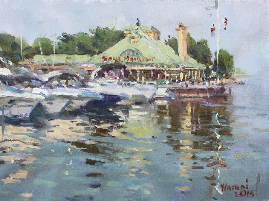 Boat Painting - Snug Harbour Mississauga ON by Ylli Haruni