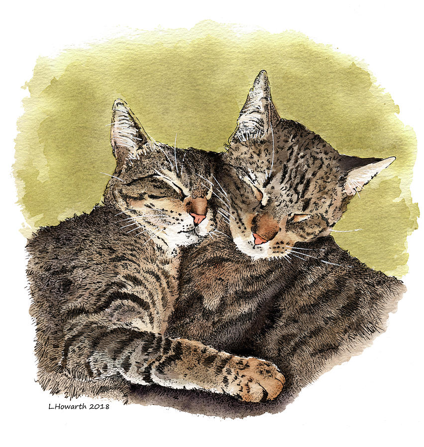 Snuggle Buddies Painting by Louise Howarth