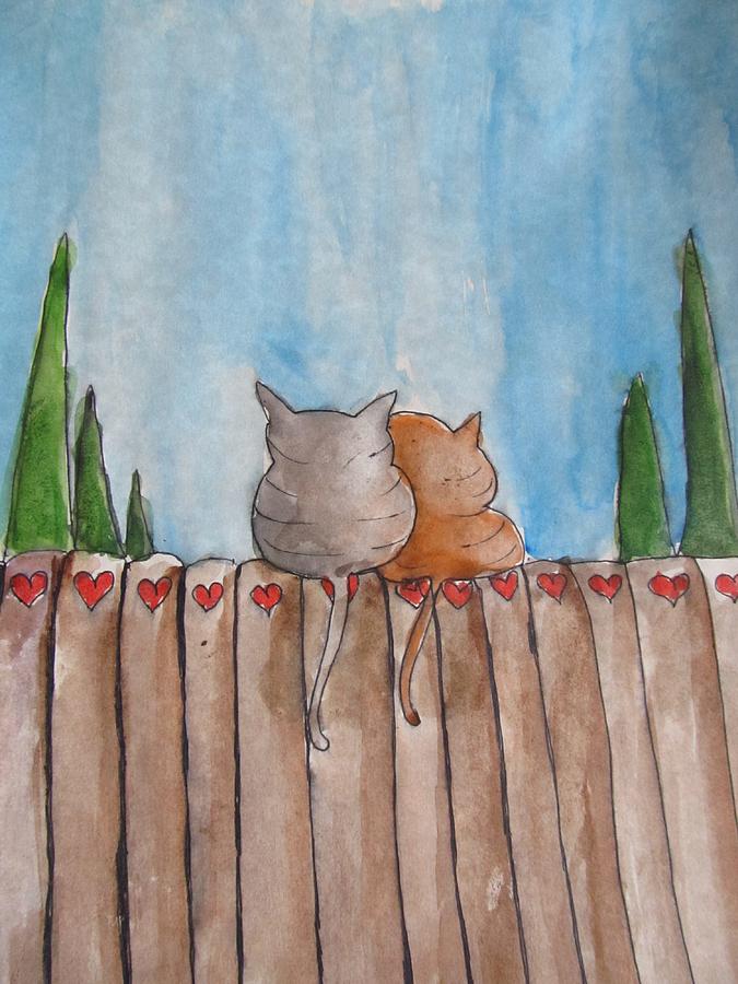 Snuggle Close My Sweet Valentine Painting by Trilby Cole