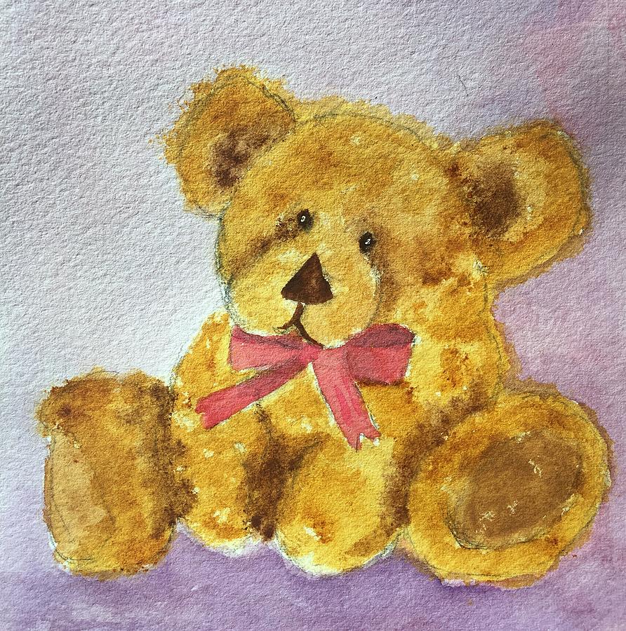 Snuggly Bear Painting by Anna Lohse - Pixels