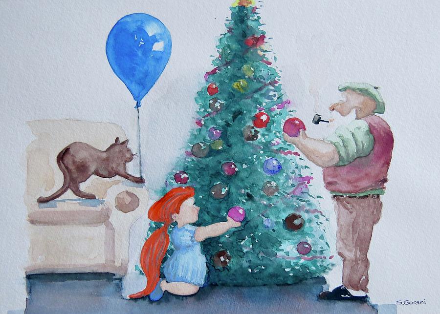 Christmas Painting - So Pretty Grandpa by Geni Gorani