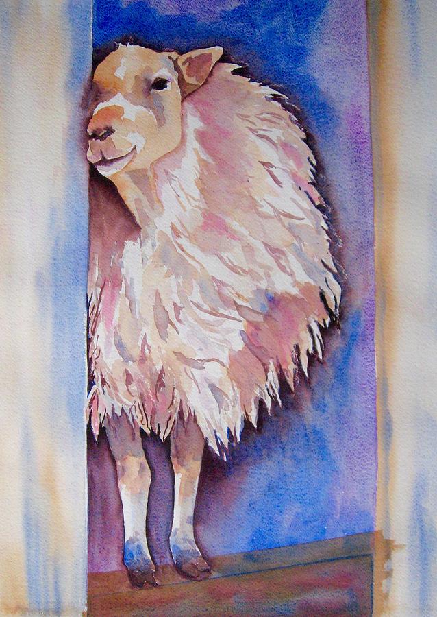 Sheep Painting - So Shy by Marsha Elliott