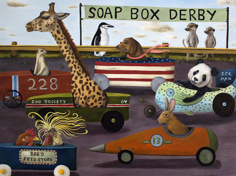 Animal Painting - Soap Box Derby by Leah Saulnier The Painting Maniac