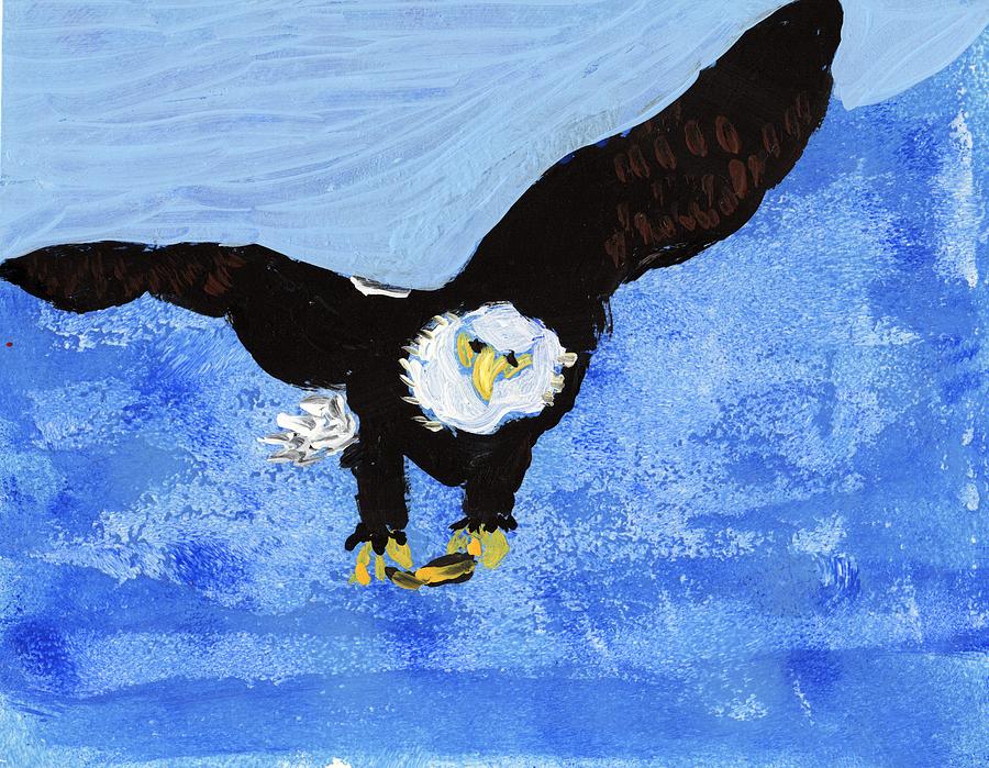 Eagle Painting - Soaring Eagle by Rosemary Mazzulla