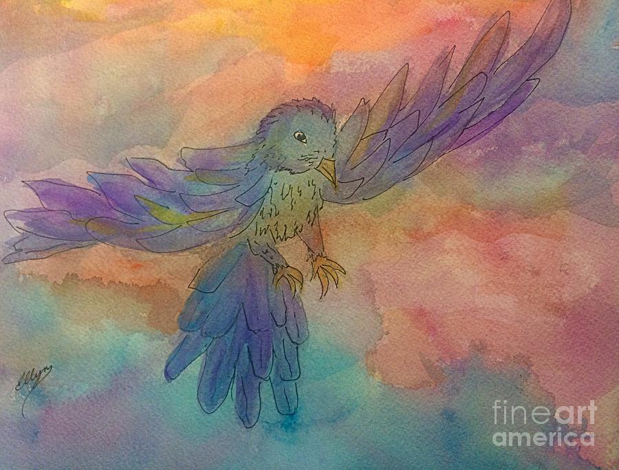 Soaring On Colorful Wings Painting by Ellen Levinson