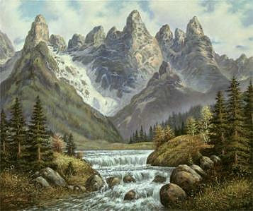 Soaring Peaks Painting by Suleyman Mavruk Soaring Peaks Painting by Suleyman Mavruk