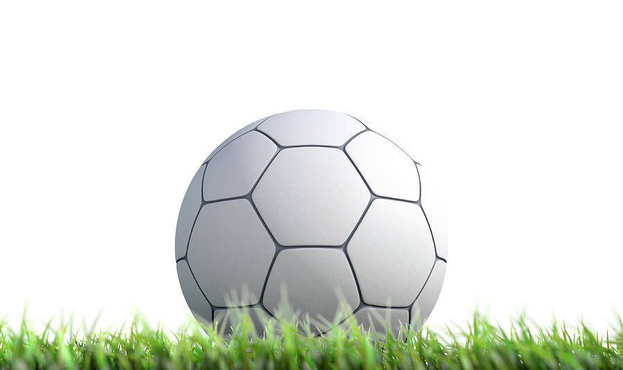 Soccer Digital Art - Soccer Ball Resting On Grass by Allan Swart