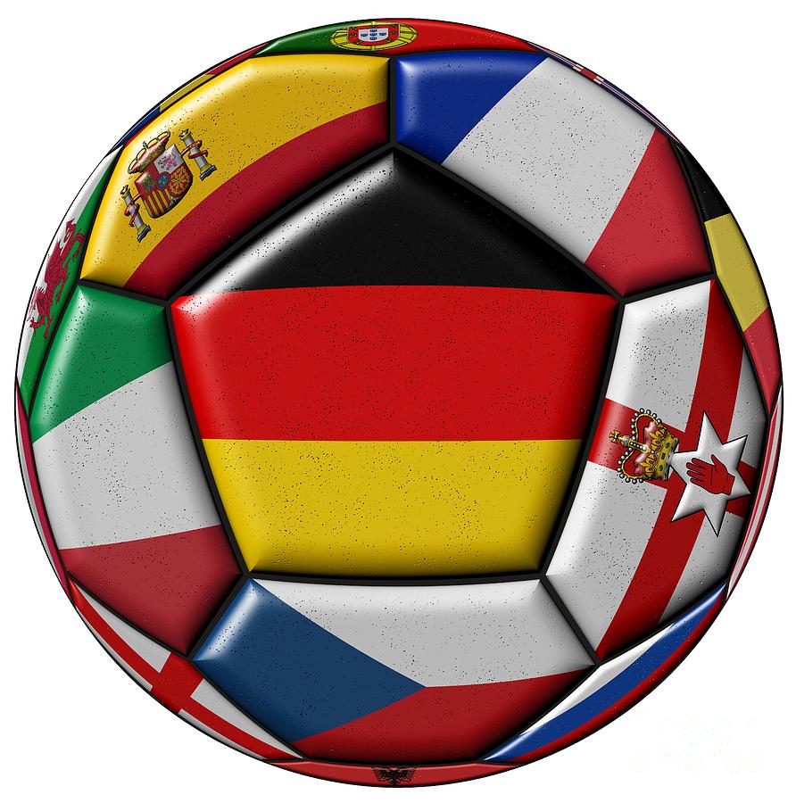 Soccer ball with flag of German in the center Digital Art by Michal Boubin