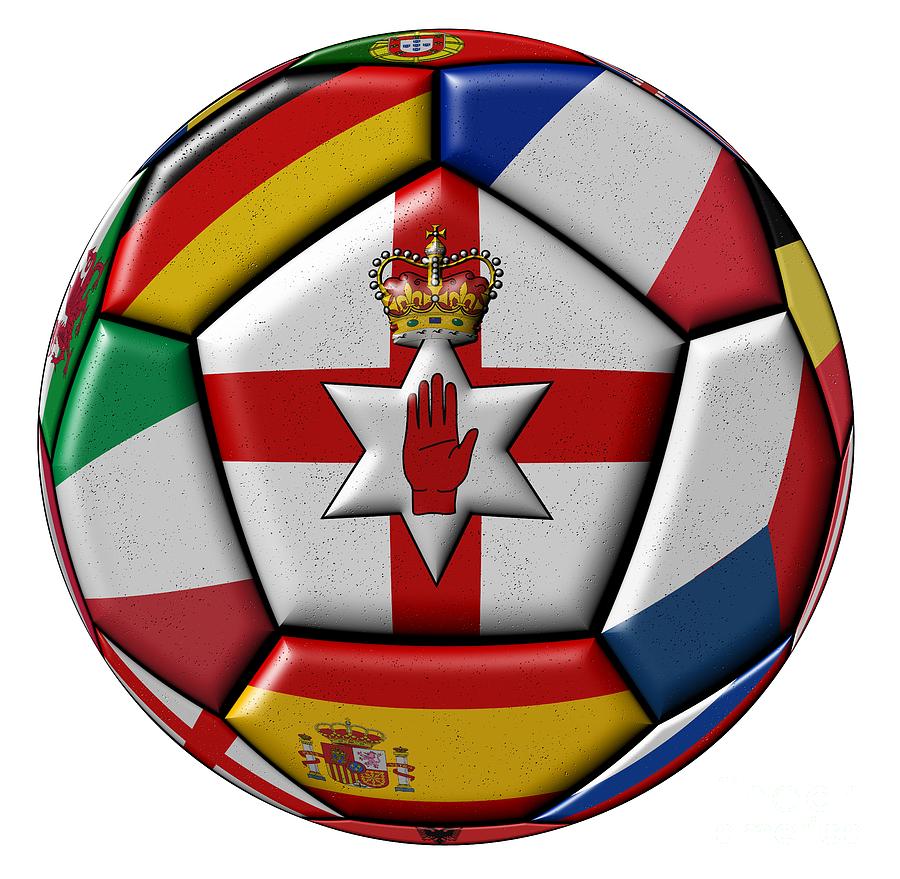 Soccer ball with flag of Northern Ireland in the center Digital Art by Michal Boubin