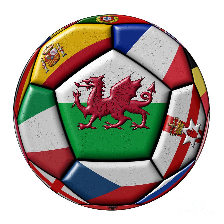 Soccer ball with flag of Wales in the center Digital Art by Michal Boubin