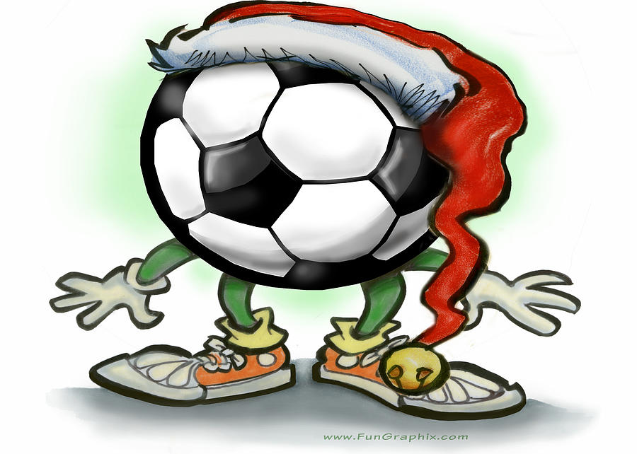 Soccer Christmas Greeting Card by Kevin Middleton