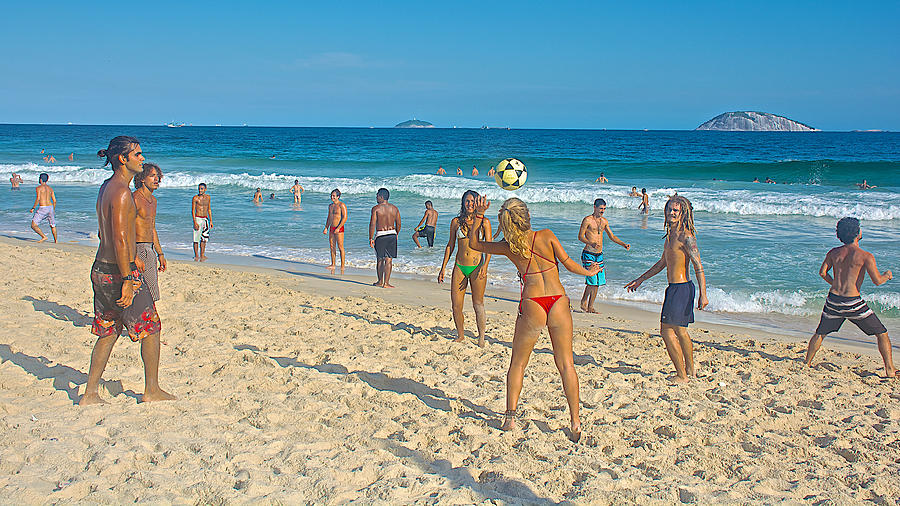 Soccer Photograph - Soccer Rules on Ipanema Beach in Rio de Janeiro-Brazil by Ruth Hager