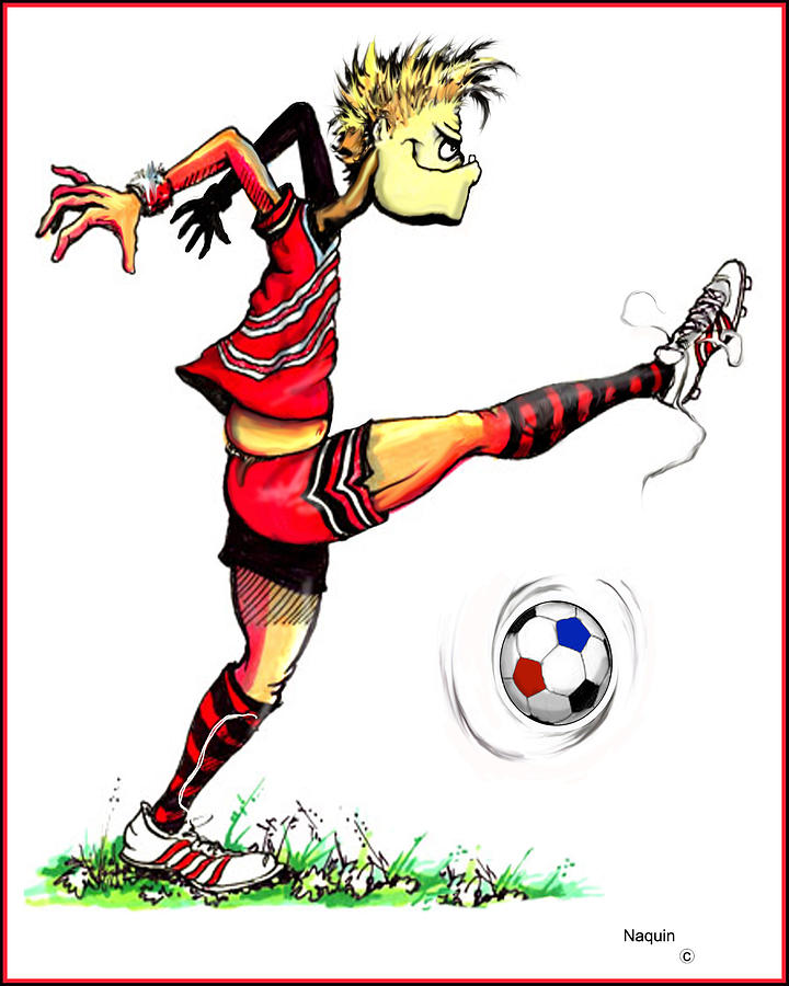 Soccer Striker Drawing by Keith Naquin