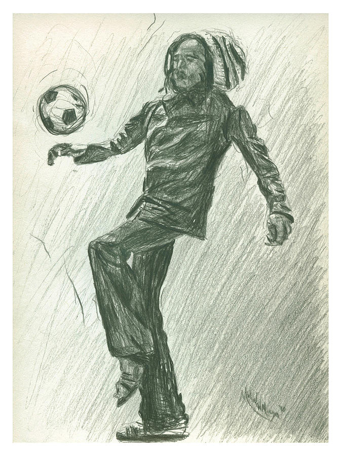 Soccer Time Drawing by Michael Morgan