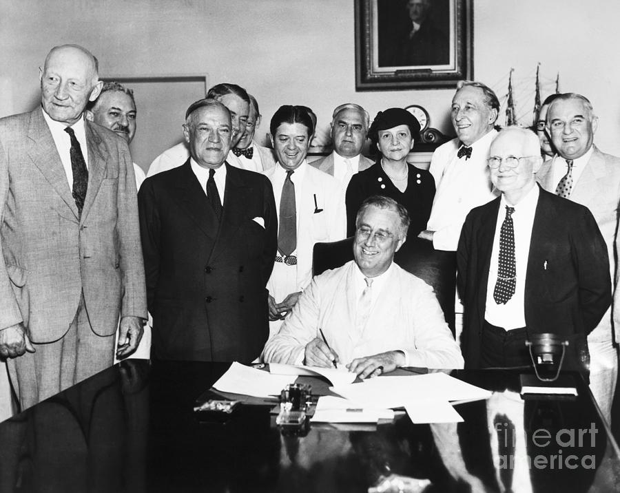 Social Security Act, 1935 Photograph by Granger