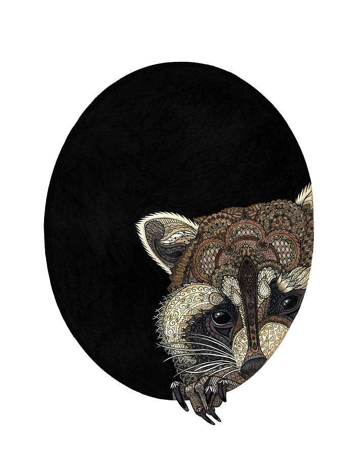 Animal Drawing - Socially Anxious Raccoon by ZH Field