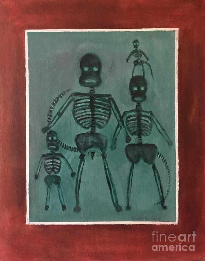 Sock Monkey Family X Ray Painting by Rand Burns