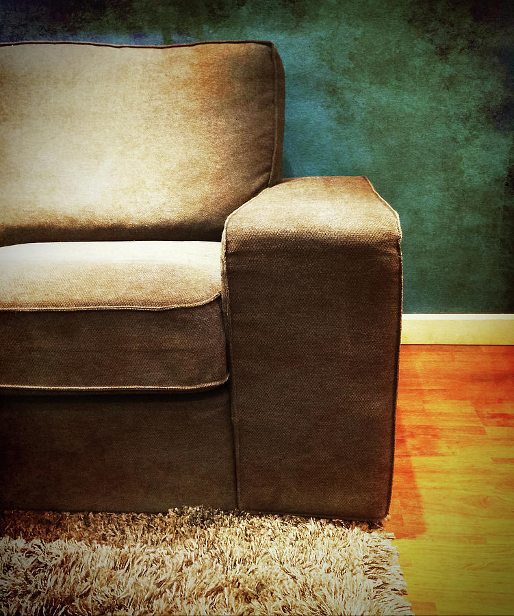 Vintage Photograph - Sofa in a vintage style room by GoodMood Art
