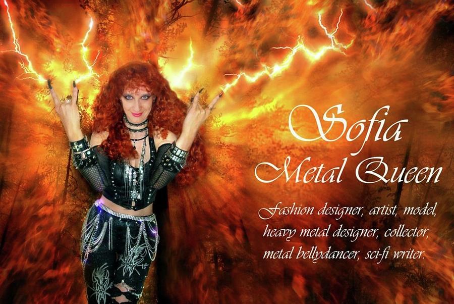Queen Digital Art - Sofia Metal Queen. Fire-colored life by Sofia Goldberg