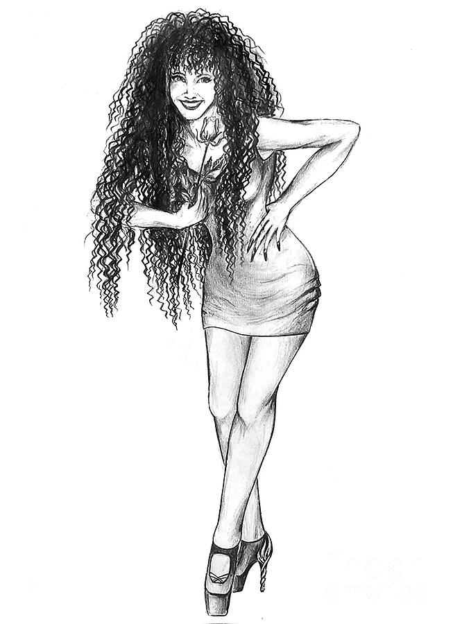 Sofia Sexy Girl With Long Black Hair Drawing By Sofia Metal Queen 5814