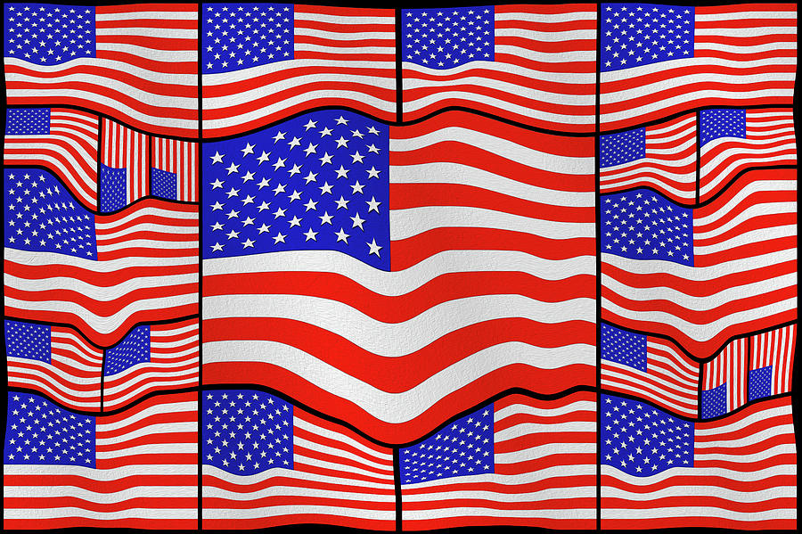 Soft American Flags 3 Digital Art by Mike McGlothlen