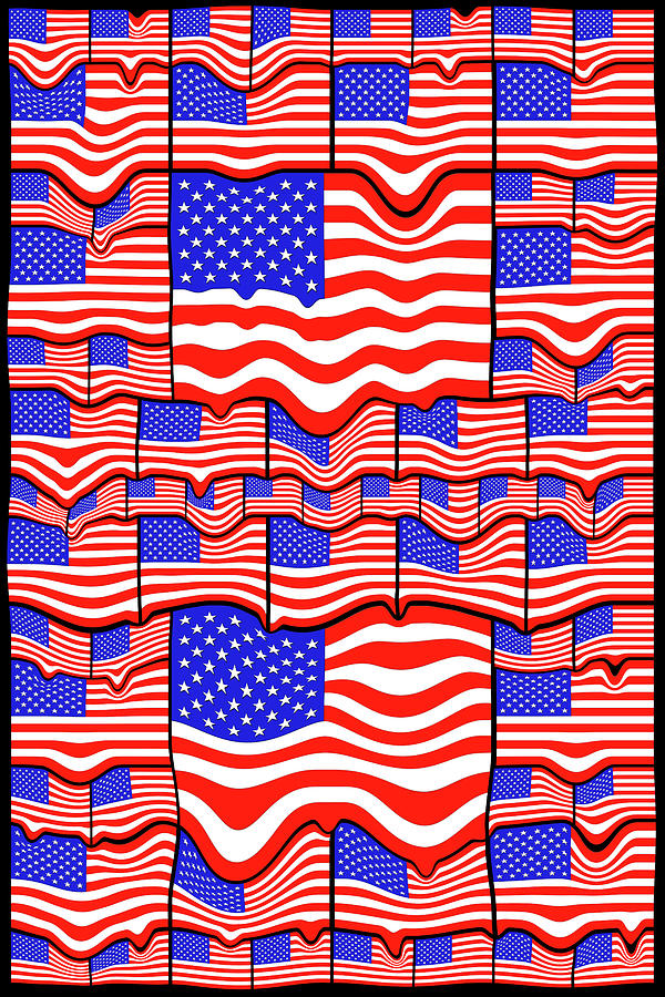 Soft American Flags Digital Art by Mike McGlothlen