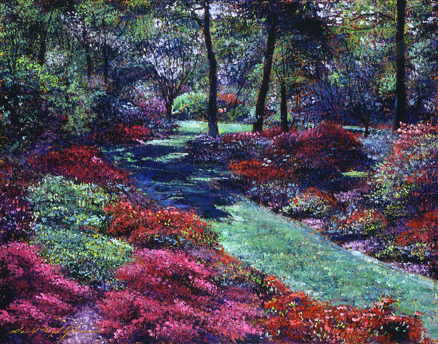 Garden Painting - Soft Azaleas by David Lloyd Glover